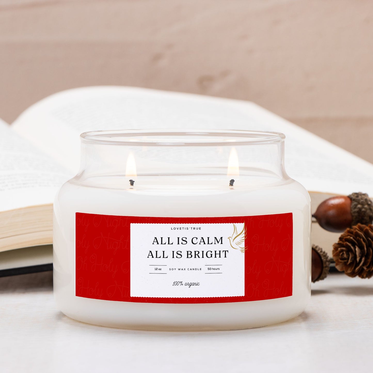 All Is Calm, All Is Bright 12oz Jar Candle (Double Wick)