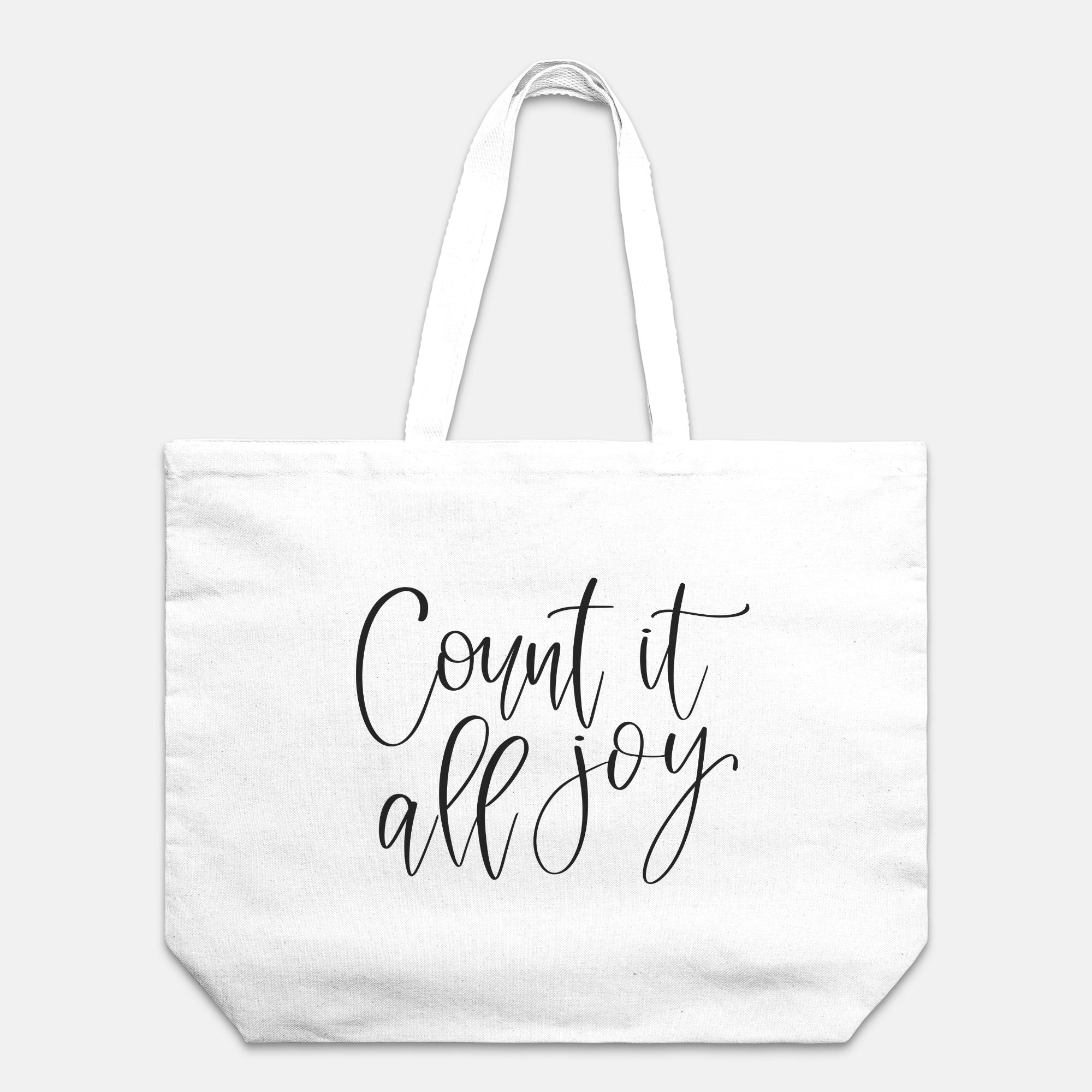 Count It All Joy Canvas Cotton Oversized Tote