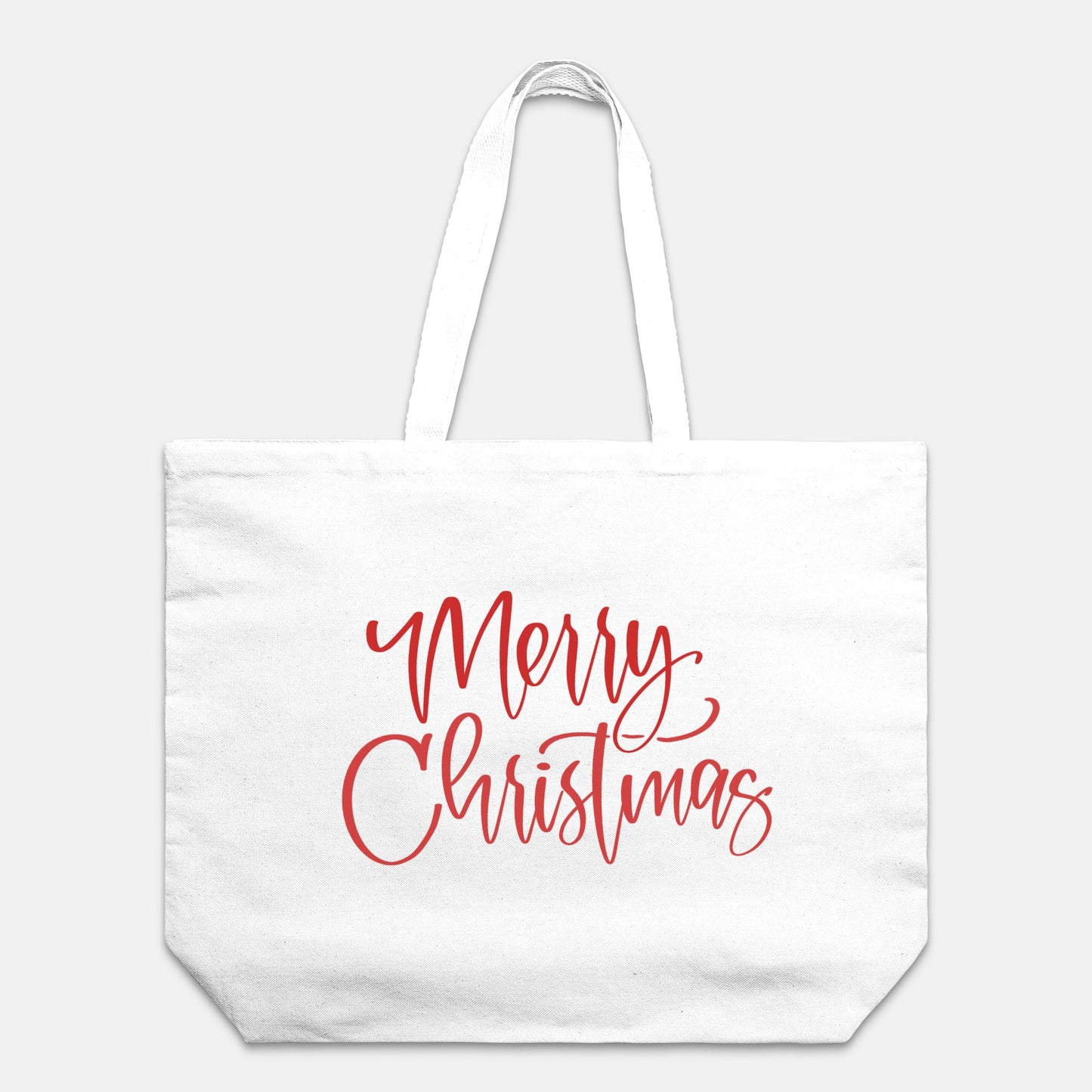 Tote extragrande de lona de algodón Feliz Navidad