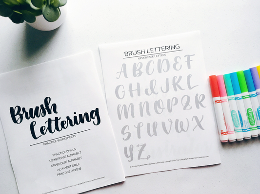 Brush Lettering - Hand Lettering Worksheets