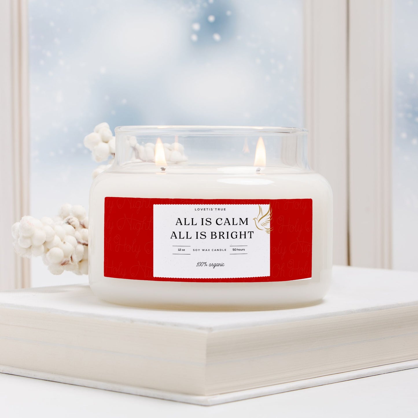 All Is Calm, All Is Bright 12oz Jar Candle (Double Wick)