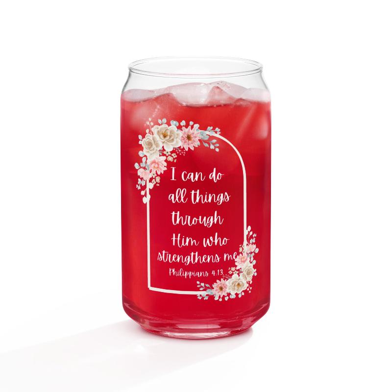 Philippians 4:13 Glass Can