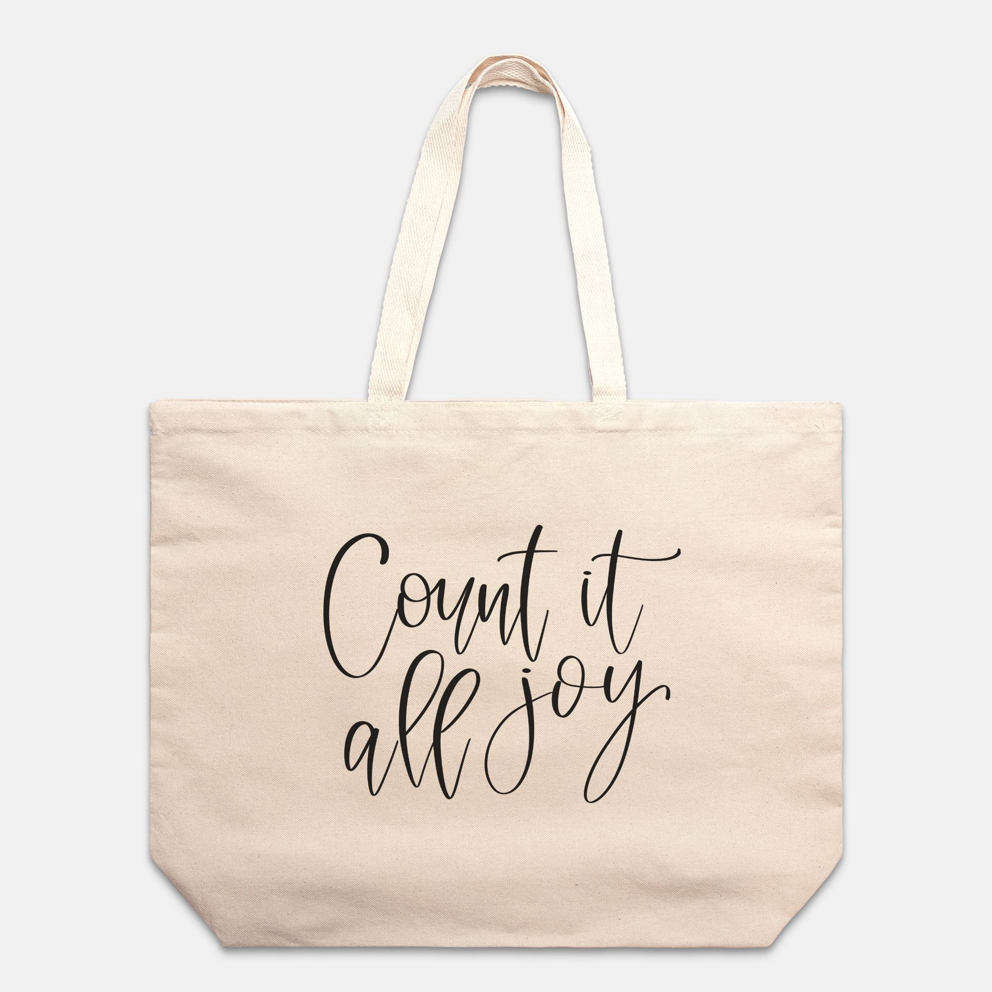 Count It All Joy Canvas Cotton Oversized Tote