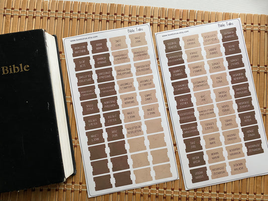 Bible Tabs Laminated Mini  - Brown & Tan