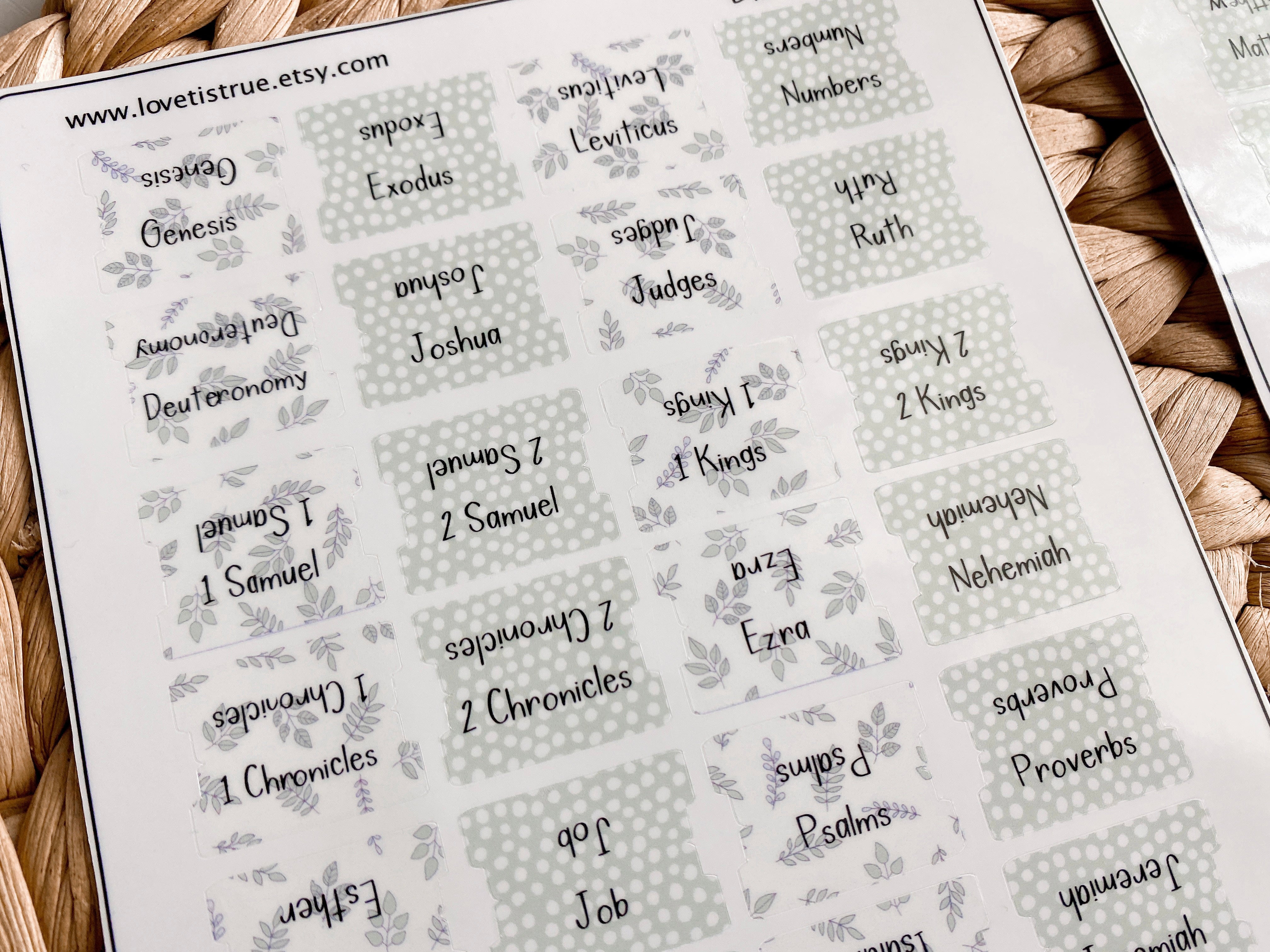 Bible Tabs Laminated Mini - Spring Leaves