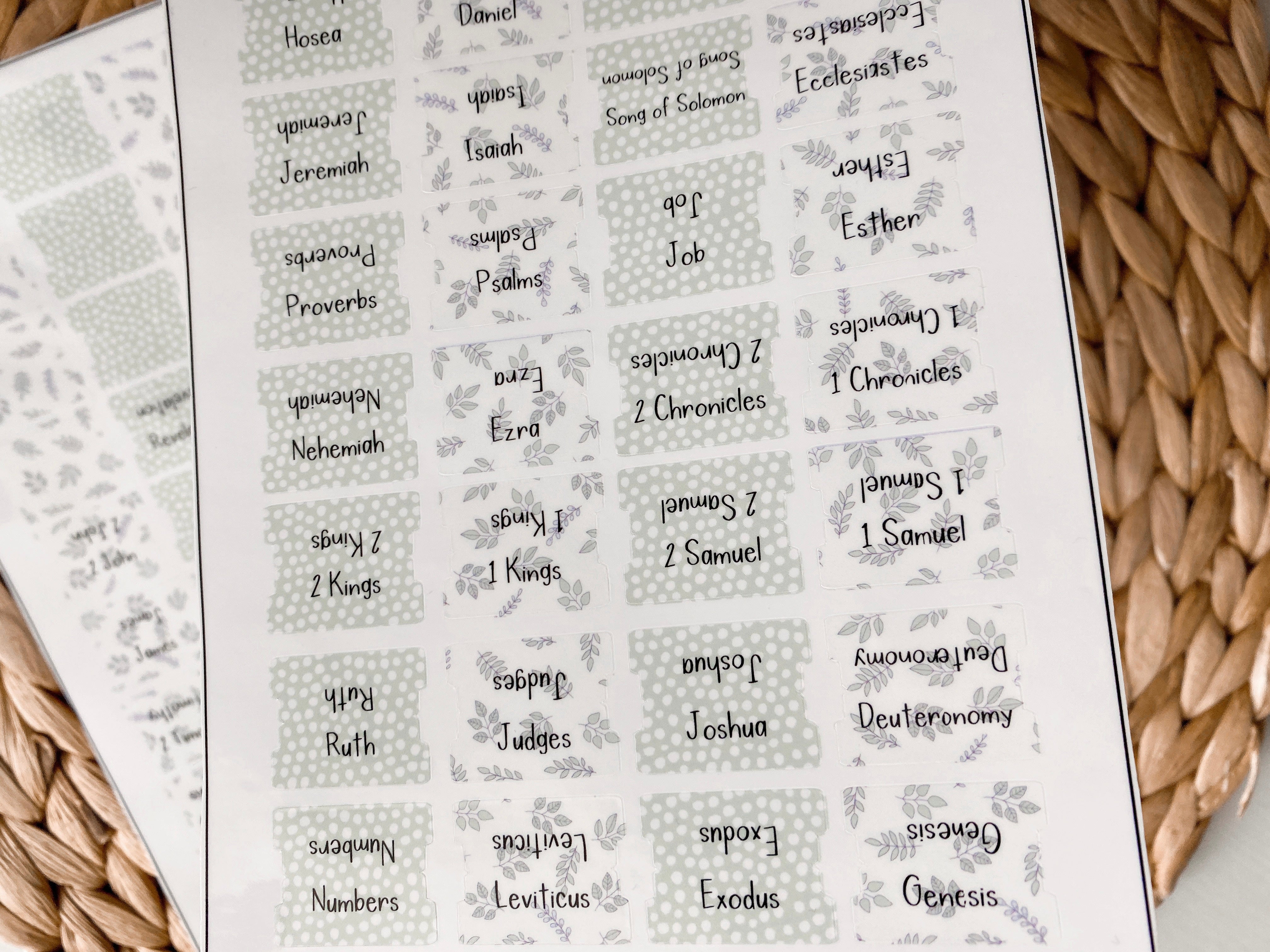 Bible Tabs Laminated Mini - Spring Leaves